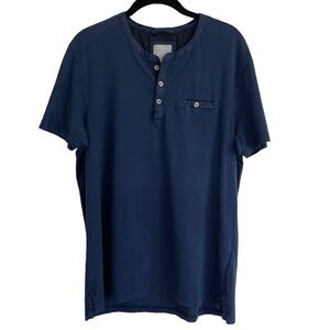 Ted Baker London Navy Short Sleeve Button Tee, Size L (4)